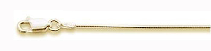 CLOSEOUT 20% OFF! Yellow Gold Plated .80MM 020 8 Sides Snake Chain .925 Solid Sterling Silver Sizes 18-20" NEW