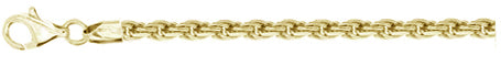 CLOSEOUT 20% OFF! 070-3.5MM Yellow Gold Plated Rope Chain .925 Solid Sterling Silver Sizes 8-28" NEW