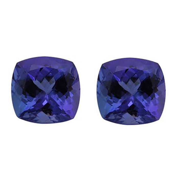 3.60CT 7mm Natural Cushion Cut Tanzanite Loose Gemstones Great for Earrings!
