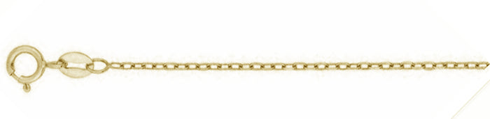 030- .6MM Yellow Gold Plated Cable Chain .925 Solid Sterling Silver Available in 16"- 22" inches NEW