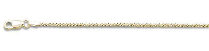 025-1.4MM Yellow Gold Plated Crisscross Chain .925 Solid Sterling Silver Available in 16"- 22" inches NEW