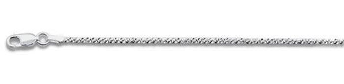 030 1.8MMRhodium Plated Crisscross Chain .925 Solid Sterling Silver Available in 16"- 24" inches NEW