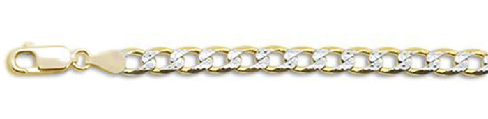150-6MM Yellow Gold Plated Pave Curb Chain .925 Solid Sterling Silver Available in 8"- 32" inches NEW