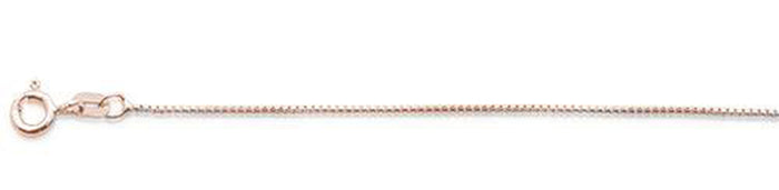 CLOSEOUT 20% OFF! 015-.9MM Rose Gold Plated Round Box Chain .925 Solid Sterling Silver Available in 16"- 22" inches NEW