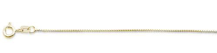 015-.9MM Yellow Gold Plated Round Box Chain .925 Solid Sterling Silver Available in 16"- 22" inches NEW