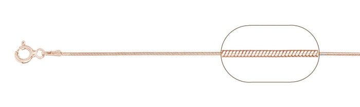 CLOSEOUT 20% OFF! 015-.9MM Rose Gold Plated Snake Chain .925 Solid Sterling Silver Available in 16"- 22" inches NEW