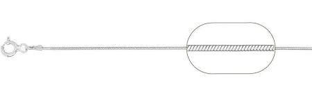 020-1MM Rhodium Plated Snake Chain .925 Solid Sterling Silver Available in 16"- 24" inches NEW