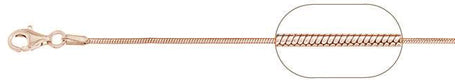 020-0.7MM Rose Gold Plated Square Snake Chain .925 Solid Sterling Silver Available in 16"- 22" inches NEW