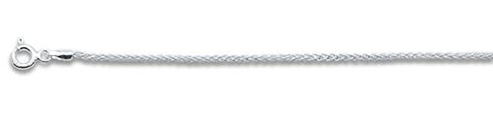035-1.5MM Rhodium Plated Wheat/Spiga Chain .925 Solid Sterling Silver Available in 16"- 20" inches NEW