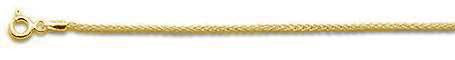 CLOSEOUT 20% OFF! 035-1.5MM Yellow Gold Plated Wheat/Spiga Chain .925 Solid Sterling Silver Available in 16"- 22" inches NEW