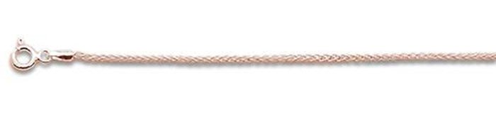 CLOSEOUT 20% OFF! 045 1.9MM Rose Gold Plated Wheat/Spiga Chain .925 Solid Sterling Silver Available in 7"- 22" inches NEW