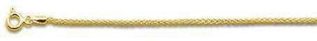 CLOSEOUT 20% OFF! 045 1.9MM Yellow Gold Plated Wheat/Spiga Chain .925 Solid Sterling Silver Available in 7"-24" inches NEW