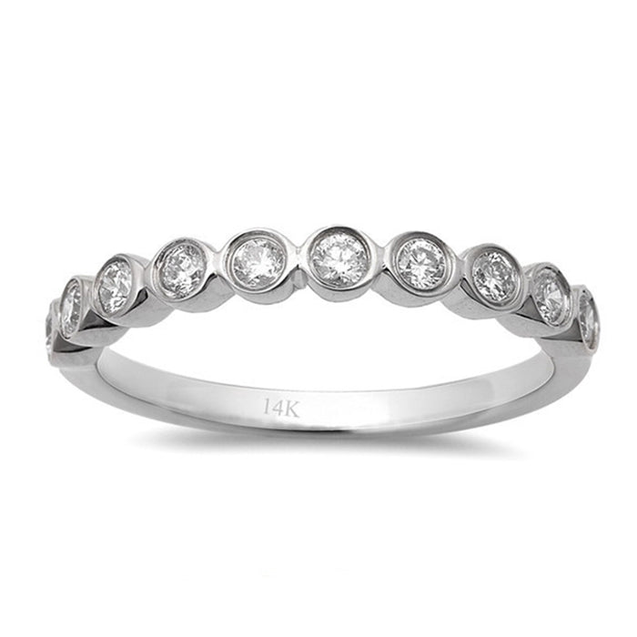 DIAMOND CLOSEOUT! .32ct 14kt White Gold Pave Set Diamond Engagement Wedding Band Size 6.5