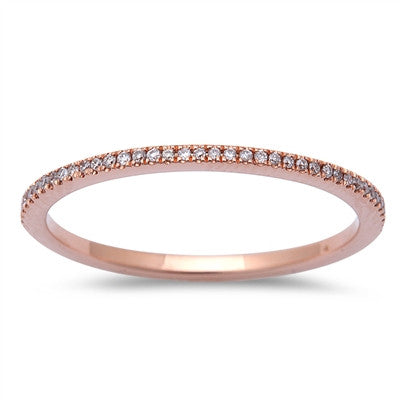 DIAMOND CLOSEOUT! .15ct Diamond 14kt Rose Gold Eternity Wedding Band size 6.5