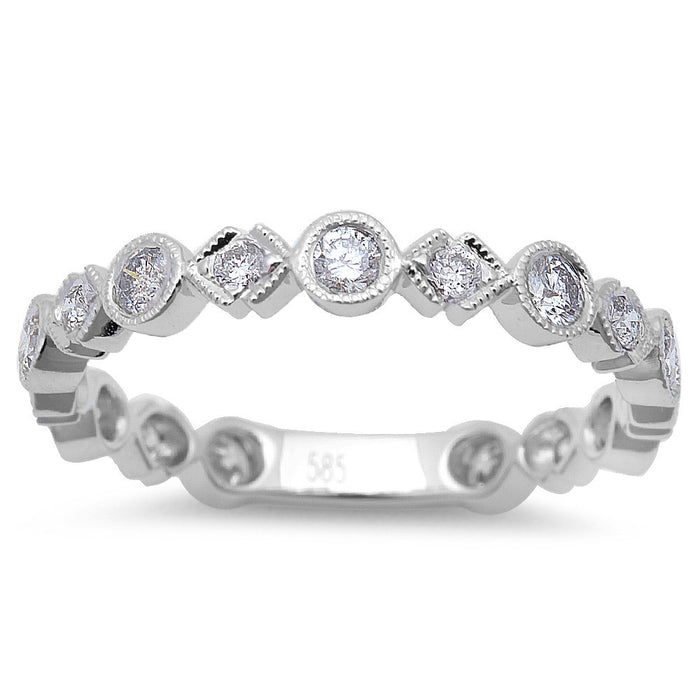 DIAMOND CLOSEOUT! .59ct Round Diamond Wedding Anniversary Band 14kt Solid White Gold Size 6.5