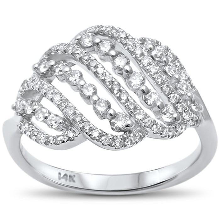 DIAMOND CLOSEOUT! .59ct F VS2 14kt White Gold Round Diamond Ladies Band Ring Size 6.5