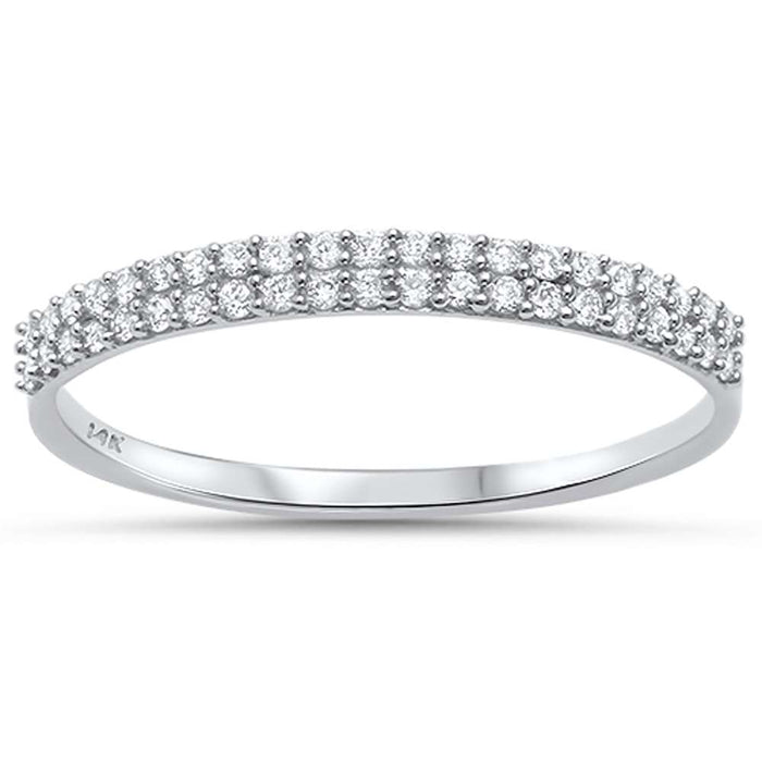 DIAMOND CLOSEOUT! .16ct 14kt White Gold Diamond Band Ring Size 6.5