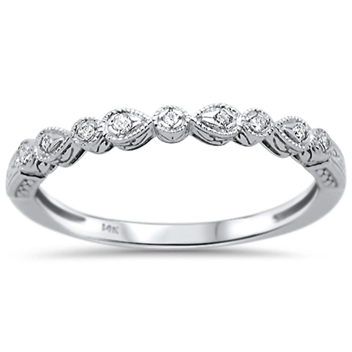DIAMOND CLOSEOUT! .05ct 14k White Gold Diamond Anniversary Wedding Stackable Band Size 6.5