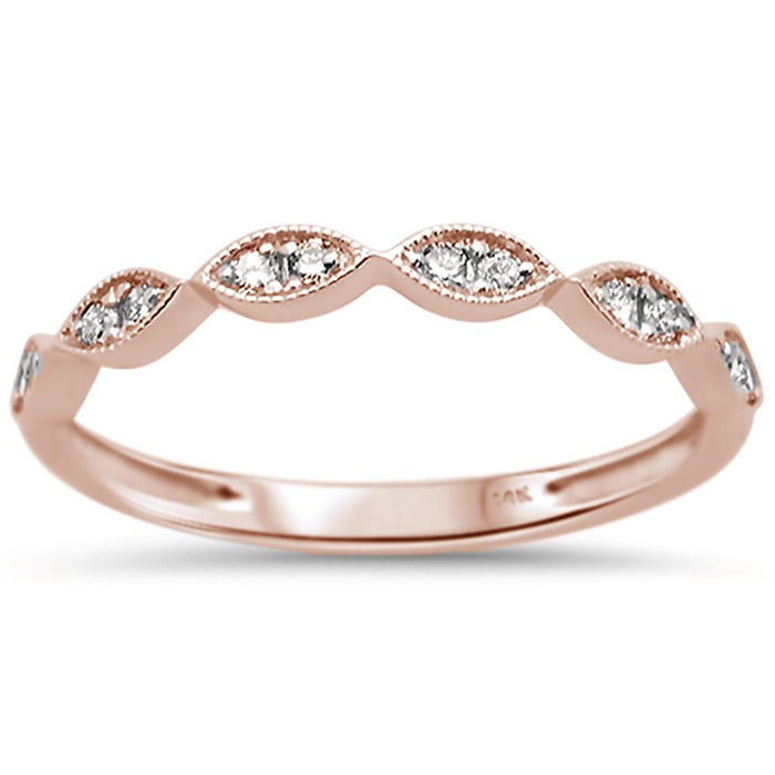 DIAMOND CLOSEOUT! .15ct 14k Rose Gold Diamond Anniversary Wedding Stackable Band Size 6.5