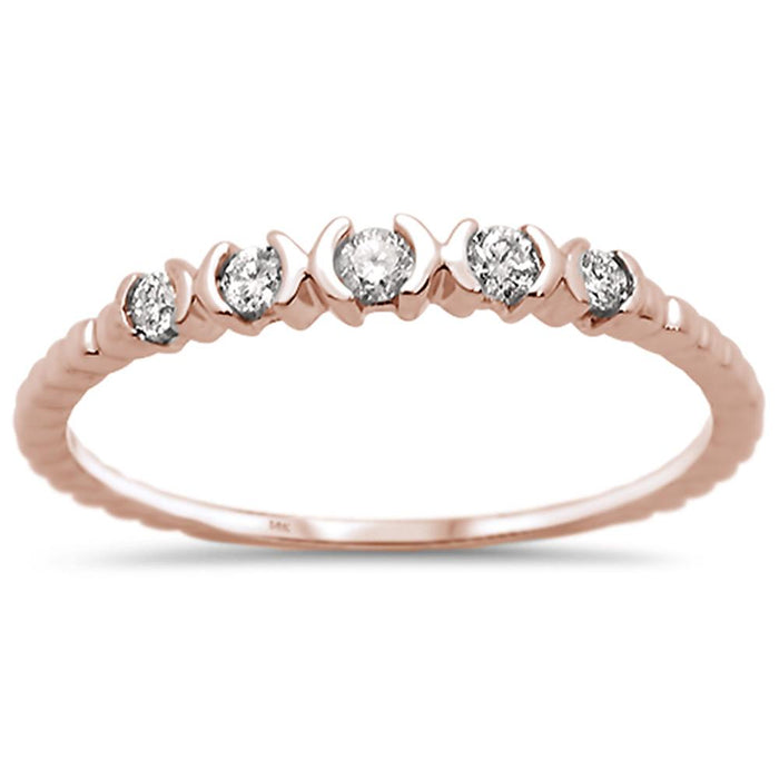 DIAMOND CLOSEOUT! .13ct 14k Rose Gold Diamond Anniversary Wedding Stackable Band Size 6.5