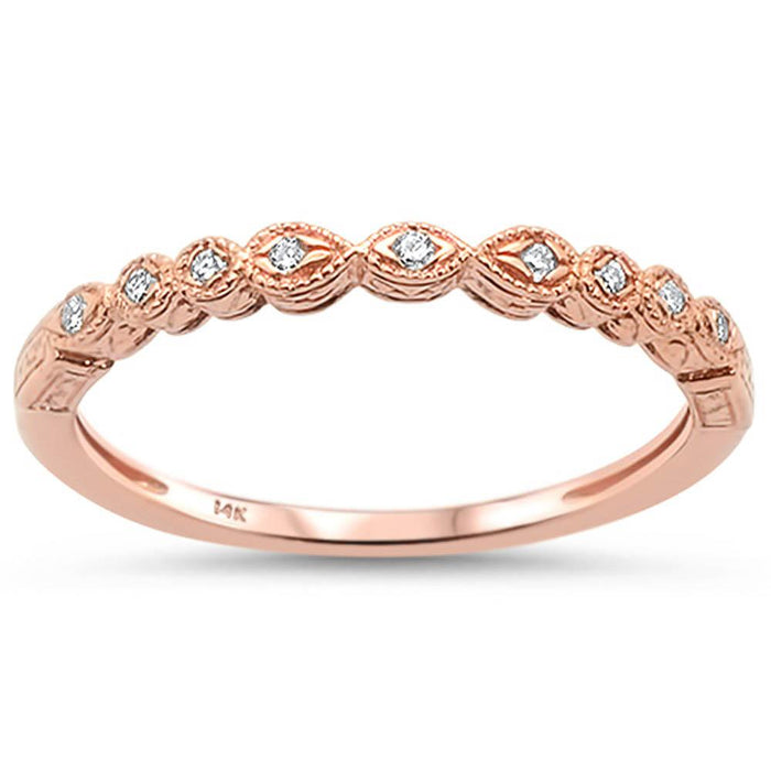 DIAMOND CLOSEOUT! .06ct 14k Rose Gold Stackable Wedding Anniversary Diamond Rinze 6.5