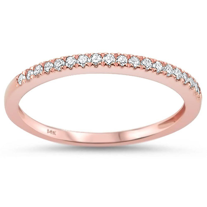 DIAMOND CLOSEOUT! .15ct 14k Rose Gold Diamond Stackable Wedding Anniversary Rinze 6.5