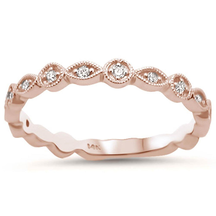 DIAMOND CLOSEOUT! .11ct 14k Rose Gold Stackable Wedding Anniversary Diamond Rinze 6.5