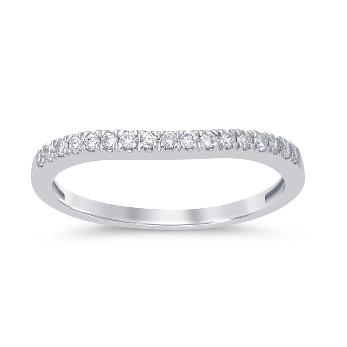 .16ct 14k White Gold Stackable Wedding Anniversary Diamond Ring Size 6.5