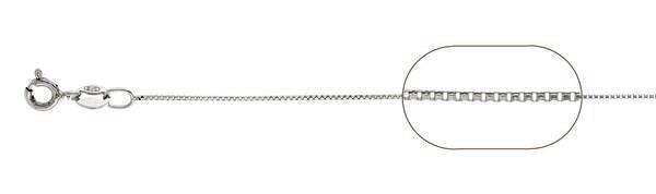 015-.8MM Rhodium Box Chain .925 Solid Sterling Silver Sizes 16-30" NEW