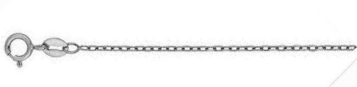 030- 0.60MM Rhodium Cable Chain .925 Solid Sterling Silver Sizes 16-26" NEW