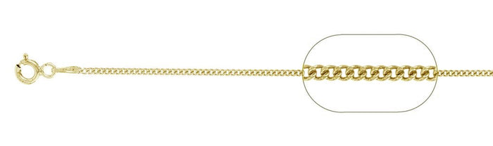 Curb 025 1MM Yellow Gold Plated Curb Chain .925 Solid Sterling Silver Available in 16"- 22" inches NEW
