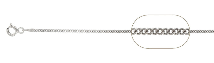 025-1MM Curb Chain Sterling Silver Made in Italy Available in 14"- 24" inches NEW