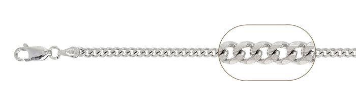 080-3MM Curb Chain .925 Solid Sterling Silver Sizes 7-30" NEW
