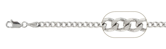 100-4MM Curb Chain .925 Solid Sterling Silver Sizes 6-30" NEW