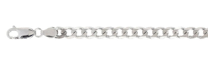 150-6MM Curb Chain .925 Solid Sterling Silver Sizes 7-30" NEW