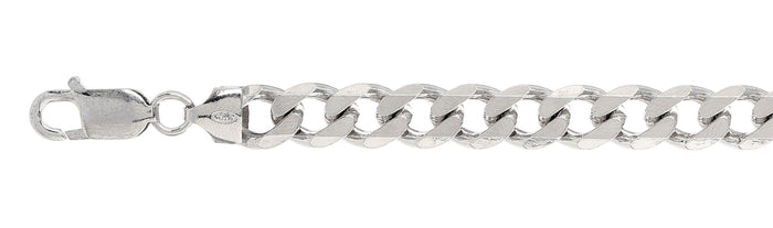 220-9.6MM Flat Curb Chain .925 Solid Sterling Silver Sizes 8-32" NEW