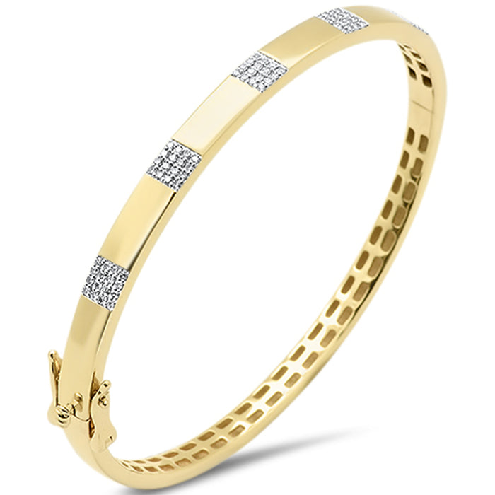 SPECIAL!.32ct G SI 14K Yellow Gold Round Diamond Bangle Bracelet
