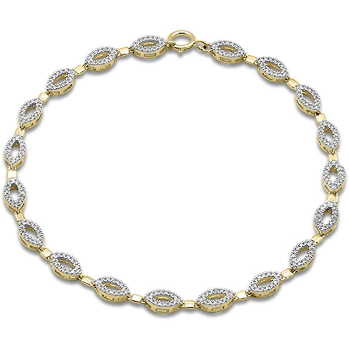 SPECIAL! .52ct G SI 14K Yellow Gold Diamond Infinity Bracelet 7" Long
