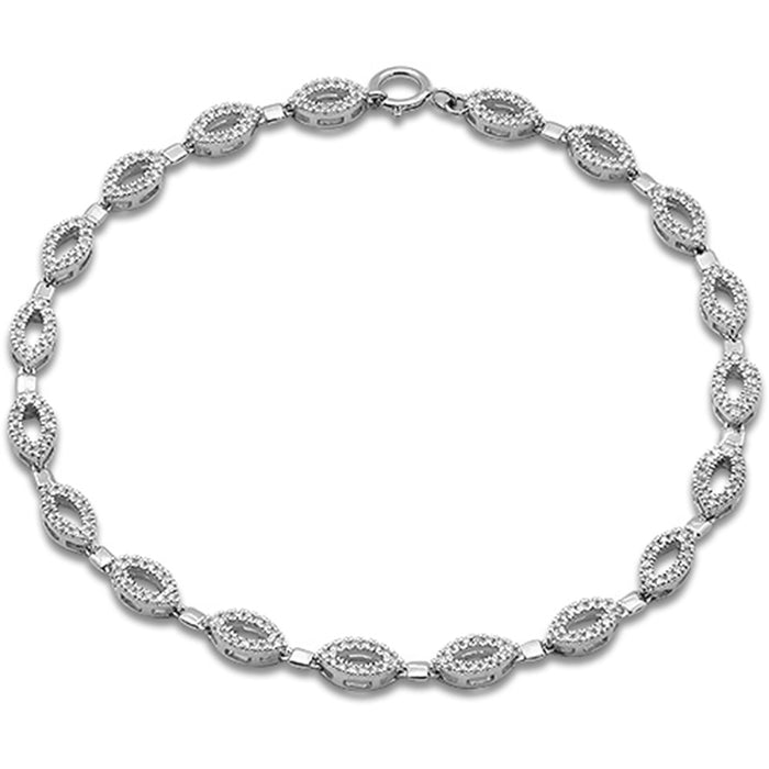 SPECIAL! .52ct G SI 14K White Gold Diamond Infinity Bracelet 7" Long