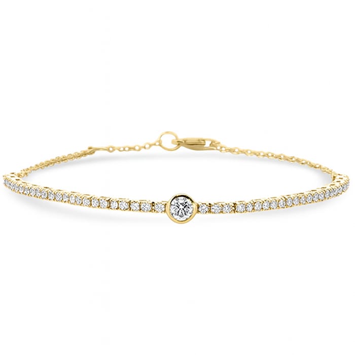 SPECIAL! .80ct G SI 14K Yellow Gold Round Cut Diamond Tennis Chain Bracelet 7" Long