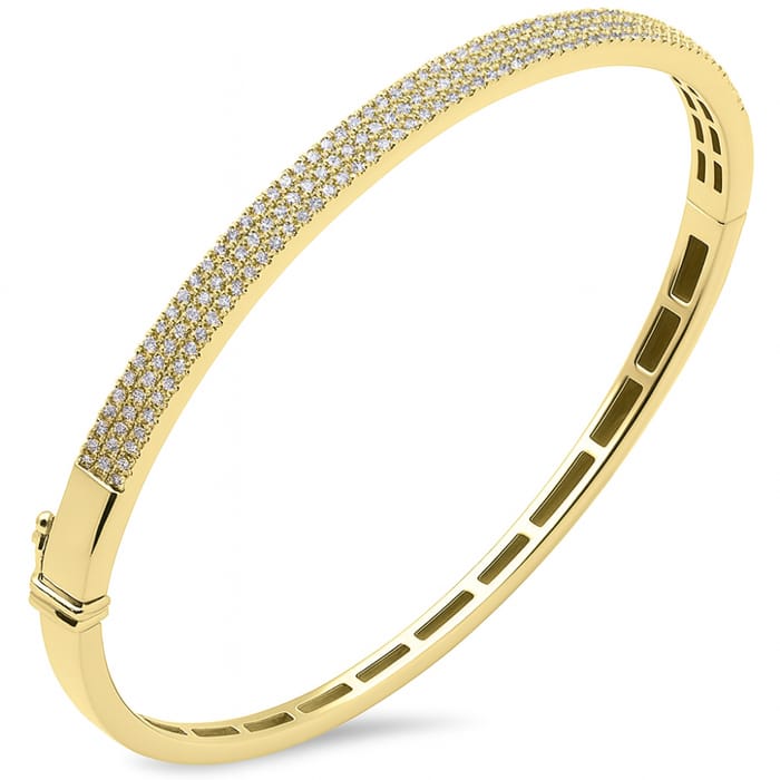 SPECIAL! .85ct G SI 14kt Yellow Gold Round Diamond Bangle Bracelet