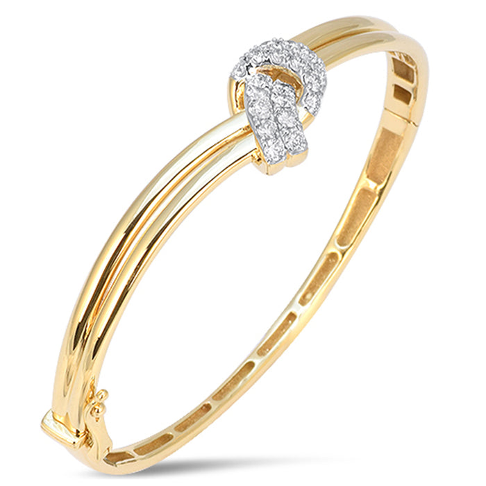 SPECIAL! 1.00ct G SI 14kt Yellow Gold Diamond Knot Bangle Bracelet