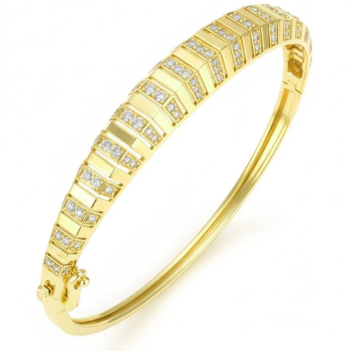 SPECIAL! 1.31ct G SI 14kt Yellow Gold Modern Diamond Bangle Bracelet