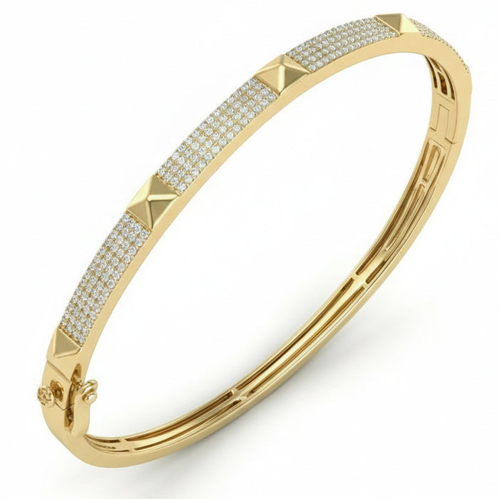 SPECIAL! .66ct G SI 14kt Yellow Gold Diamond Modern Bangle Bracelet