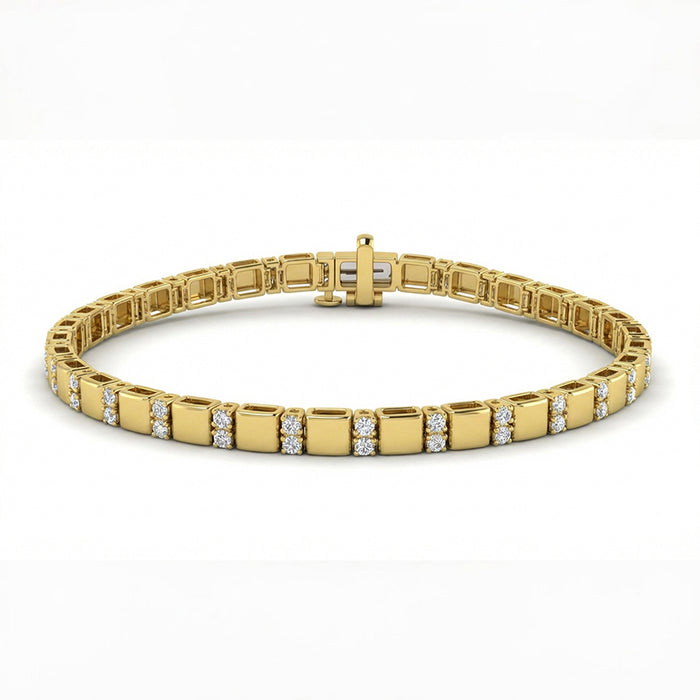 SPECIAL! 1.00ct G SI 14kt Yellow Gold Diamond Modern Bracelet 7" Long