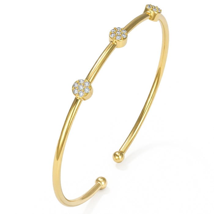 SPECIAL! .26ct G SI 14kt Yellow Gold Diamond Open Bangle Bracelet