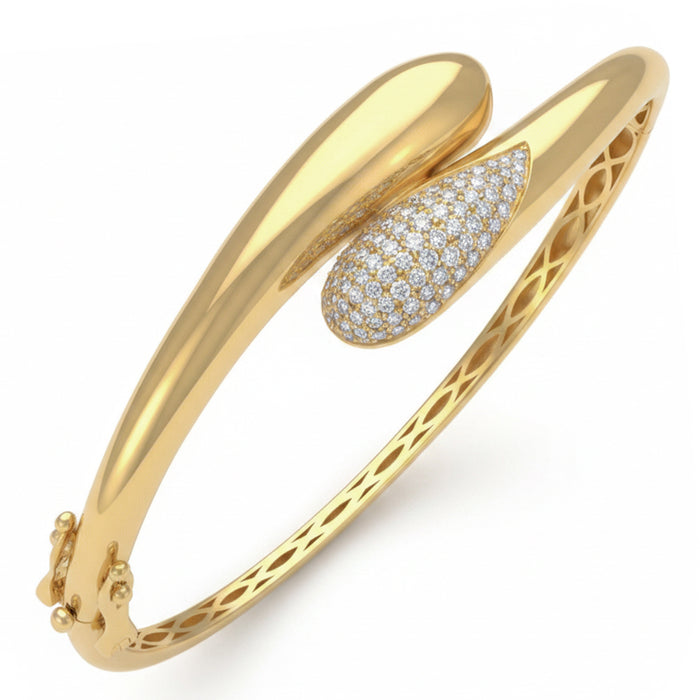 SPECIAL! .72ct G SI 14kt Yellow Gold Wrap Around Modern Diamond Bangle Bracelet