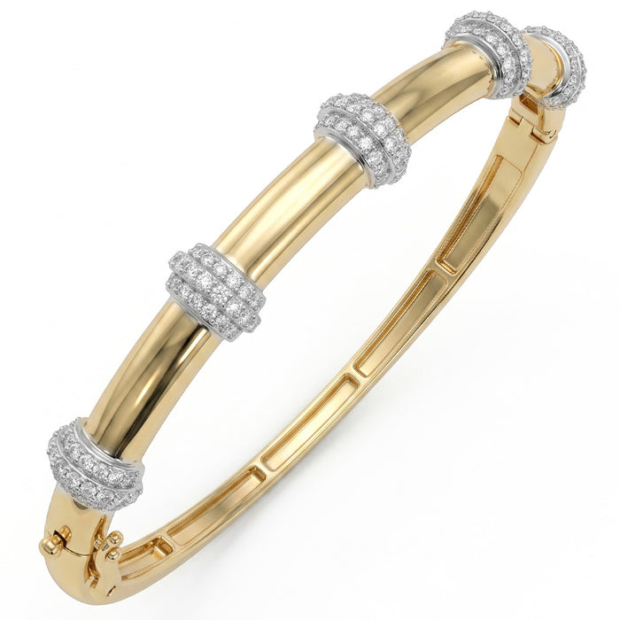 SPECIAL! .96ct G SI 14kt Yellow Gold Diamond Modern Bangle Bracelet
