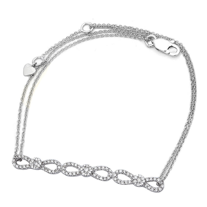 DIAMOND CLOSEOUT! .31ct Diamond Infinity Bracelet 14kt White gold 7" Long
