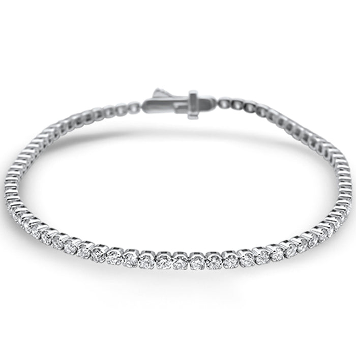 DIAMOND CLOSEOUT! 3.01ct 14KT White Gold Diamond Diamond Tennis Bracelet 7" Long